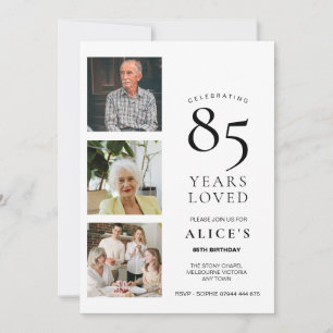 Invitation pour les 85 ans avec Photo, Élégant Sim