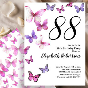 Invitation pour les 88 ans de Butterfly en rose/vi