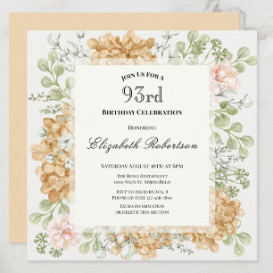 Invitation pour les 93 ans dans des couleurs d'aut