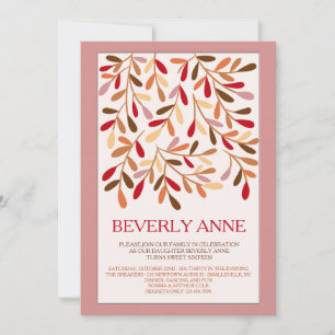 Invitation pour les seize ans avec accent