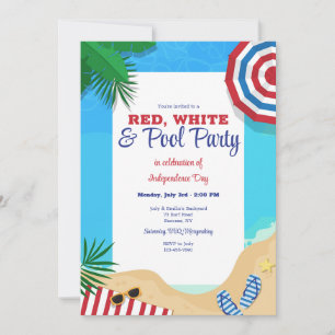 Invitation pour l'été au bord de la piscine