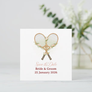 Invitation pour mariage Tennis Save the date