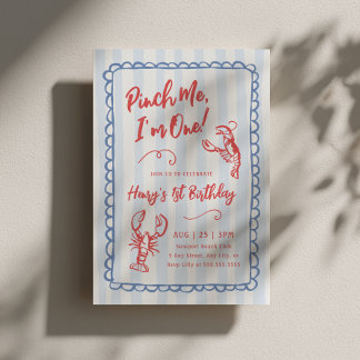 Invitation pour mon 1er anniversaire - Bleu Pinch