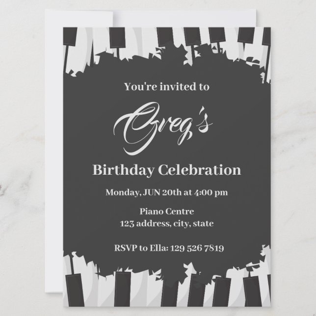 invitation pour piano (Devant)