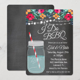 Invitation pour pot de jar Mason de BBQ de Je dis