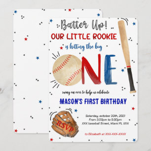 Invitation pour premier anniversaire de baseball