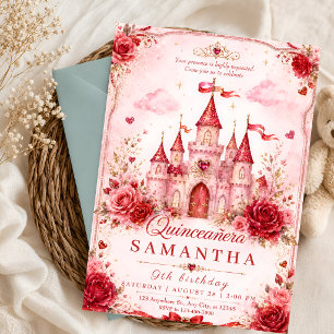 Invitation pour Quinceañera Château Princesse Pail