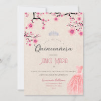 Invitation pour Quinceañera sous les fleurs de cer