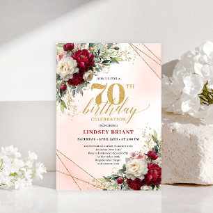 Invitation pour soixante-dixième anniversaire Flor