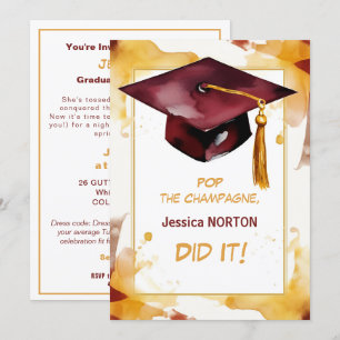Invitation Pour son 🎓 Mortarboard Graduation Party