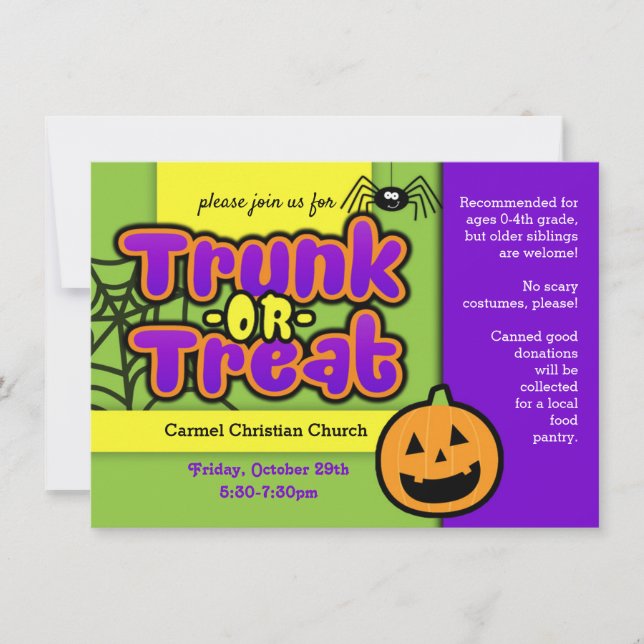 Invitation pour Trunk or Treat (Devant)