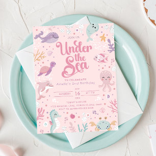 Invitation pour un 2ème anniversaire sous la mer.