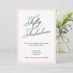 Invitation pour un 50e anniversaire Script 50 & Fa