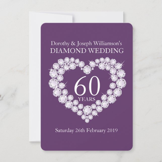 Invitation pour un 60e anniversaire de mariage dia (Devant)
