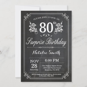 Invitation pour un 80e anniversaire surprise sur u