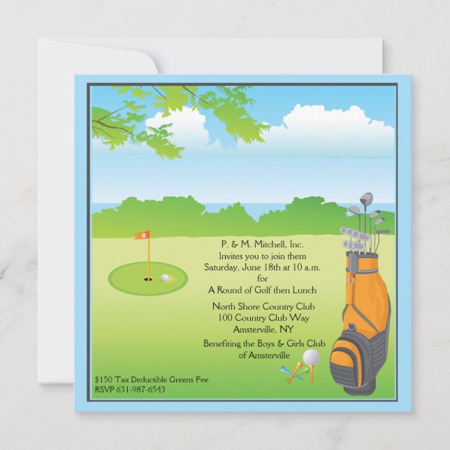 Invitation pour un amour du golf (Devant)