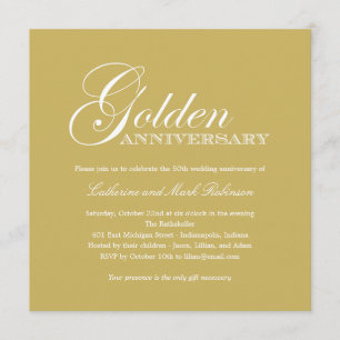 Invitation pour un anniversaire de mariage d'or