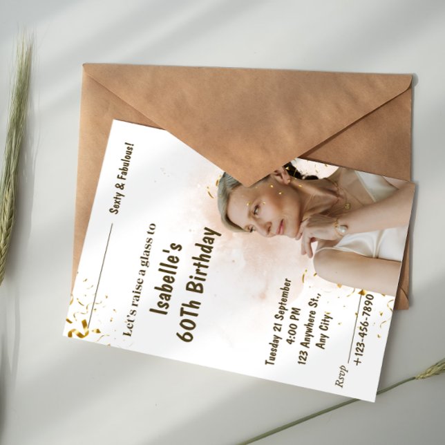 Invitation pour un anniversaire marquant en feuill (Créateur téléchargé)