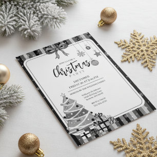 Invitation pour un arbre de Noël moderne en nuance