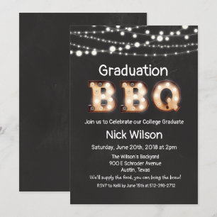Invitation pour un BBQ de fin d'études sur tableau