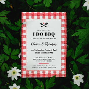 Invitation pour un BBQ de mariage au motif carreau