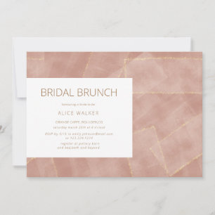 invitation pour un brunch de mariée en or rose mod