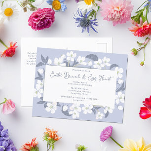 Invitation pour un brunch de Pâques à fleurs viole