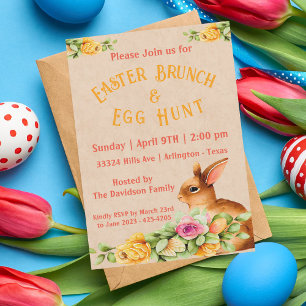 Invitation pour un brunch de Pâques floral