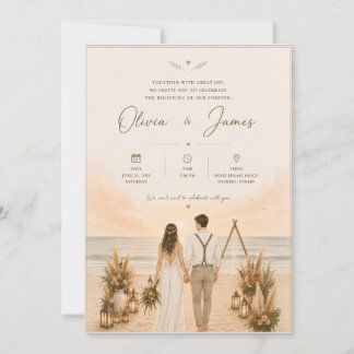 Invitation pour un Couple en Ligne Art Moderne