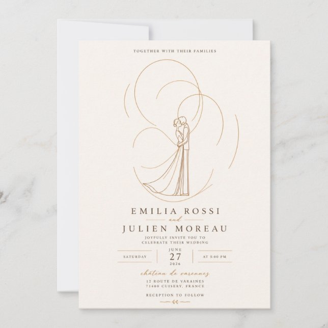 Invitation pour un couple en ligne moderne (Devant)