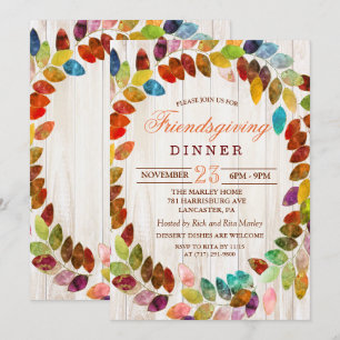 Invitation pour un dîner d'Action de grâce entre a