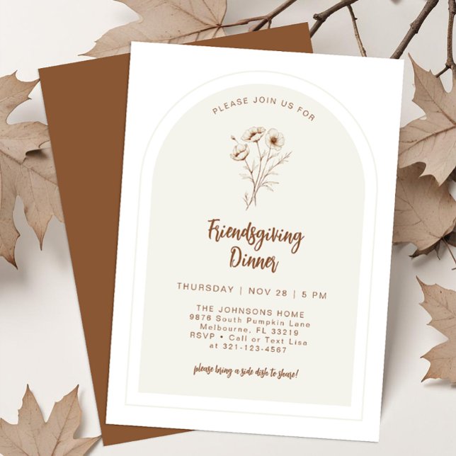 Invitation pour un dîner moderne de Friendsgiving  (Friendsgiving Dinner Invite)