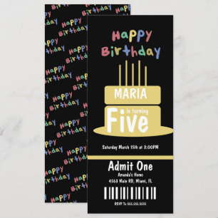 Invitation pour un gâteau d'anniversaire pour les 