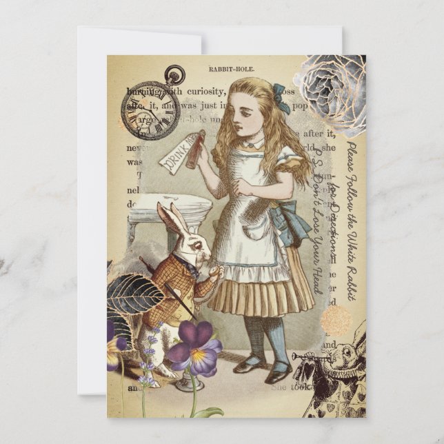 Invitation pour un mariage au pays des merveilles (Dos)