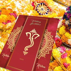 Invitation pour un mariage hindou indien à Ganesha