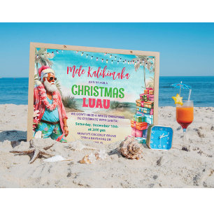 Invitation pour un Noël Tropical Luau