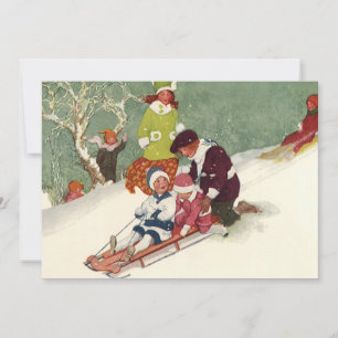 Invitation pour un Noël vintage avec des enfants f
