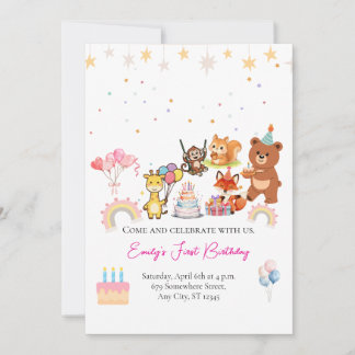 Invitation pour un premier anniversaire avec des a