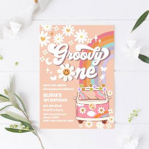 Invitation pour un premier anniversaire rétro groo