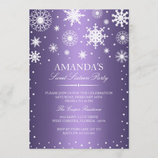 Invitation pour un Sweet 16 dans un monde hivernal