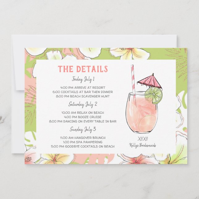 Invitation pour un week-end de détente sur la plag (Dos)