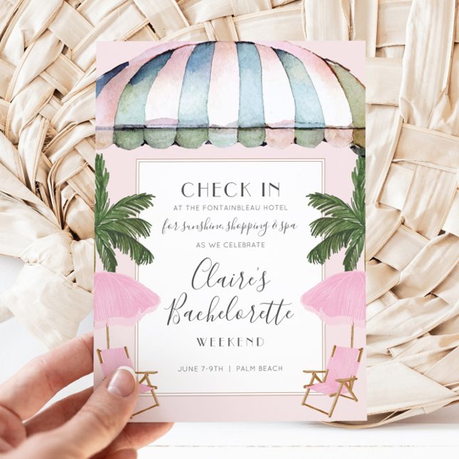 Invitation pour un week-end de Spa Piscine d'Hôtel (Hotel Bachelorette Weekend Invitation)