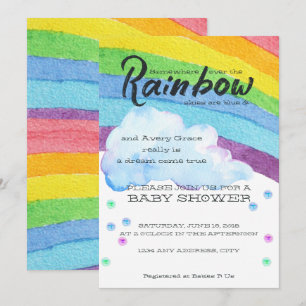 Invitation pour une Baby Shower Arc-en-ciel