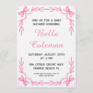 Invitation pour une baby shower avec un adorable n