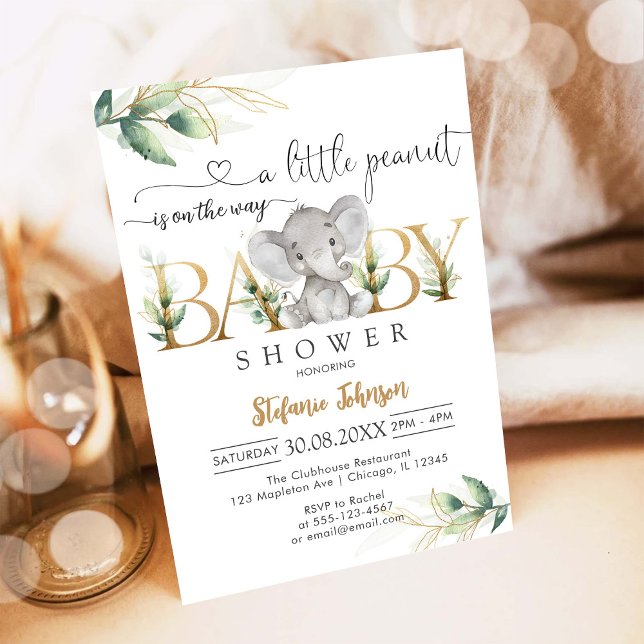 Invitation pour une Baby Shower Bébé Cacahuète (Créateur téléchargé)