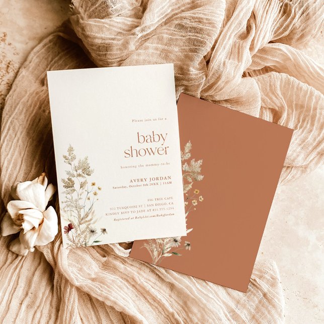 Invitation pour une Baby Shower Boho | Floral Mode (Créateur téléchargé)