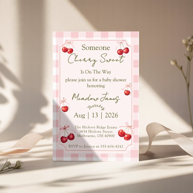Invitation pour une Baby Shower - Cerise Douce (Créateur téléchargé)