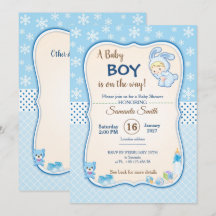 invitation pour une baby shower, c'est un garçon