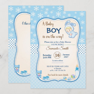 invitation pour une baby shower, c'est un garçon