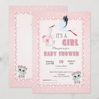 invitation pour une baby shower, c'est une fille
